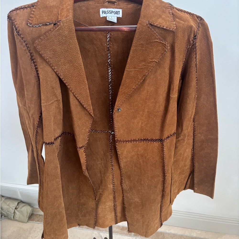 Passport Brown Blazer Suede Jacket